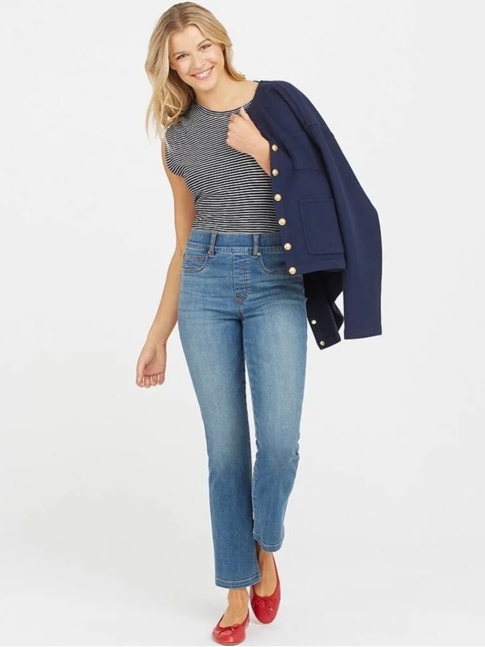 Spanx Spanxshape Everywhere Straight Leg Jeans in Vintage Indigo XL Petite